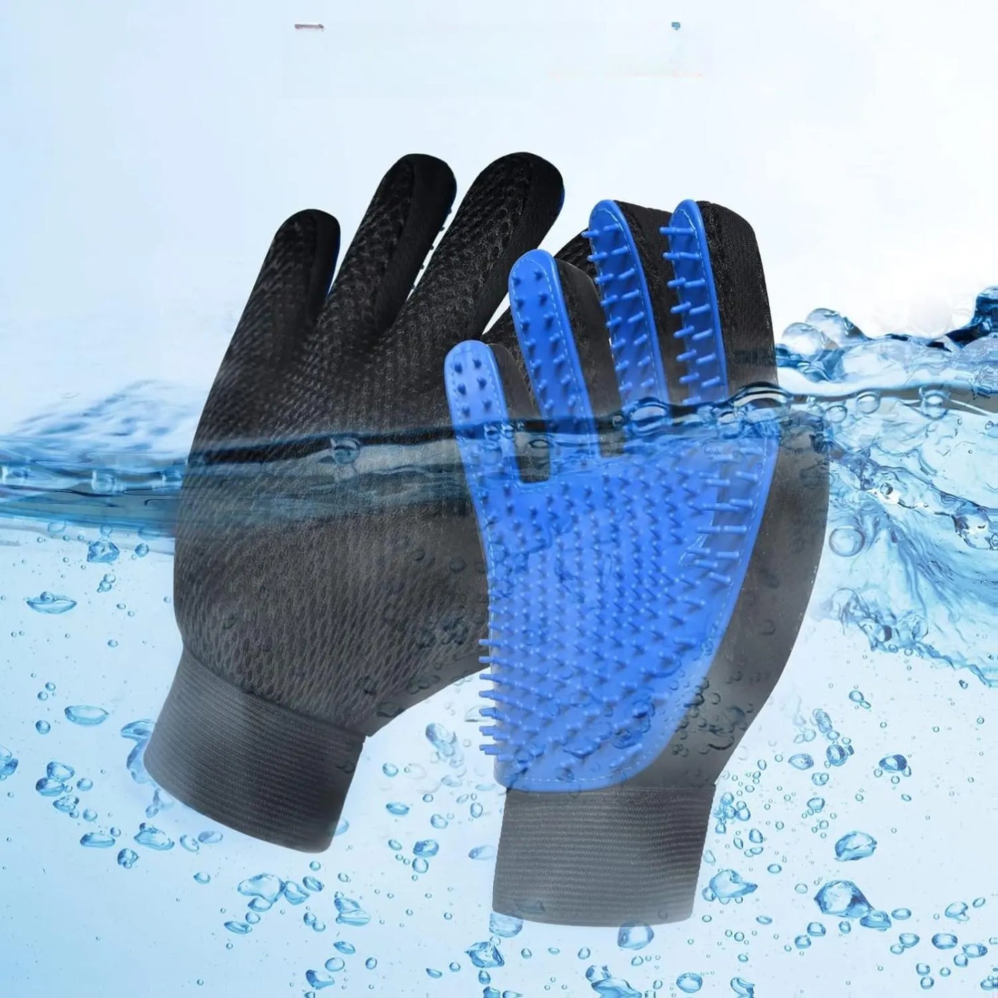Eco-Friendly Cat Grooming Glove Brush - 259 Silicone Tips, Reusable Pet Hair Remover for Dogs, Cats & Horses, High Efficiency with Adjustable Wrist Strap