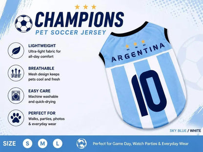 Adorable Pet Soccer Jersey - Stylish Game Day Outfit for Small & Medium Dogs and Cats