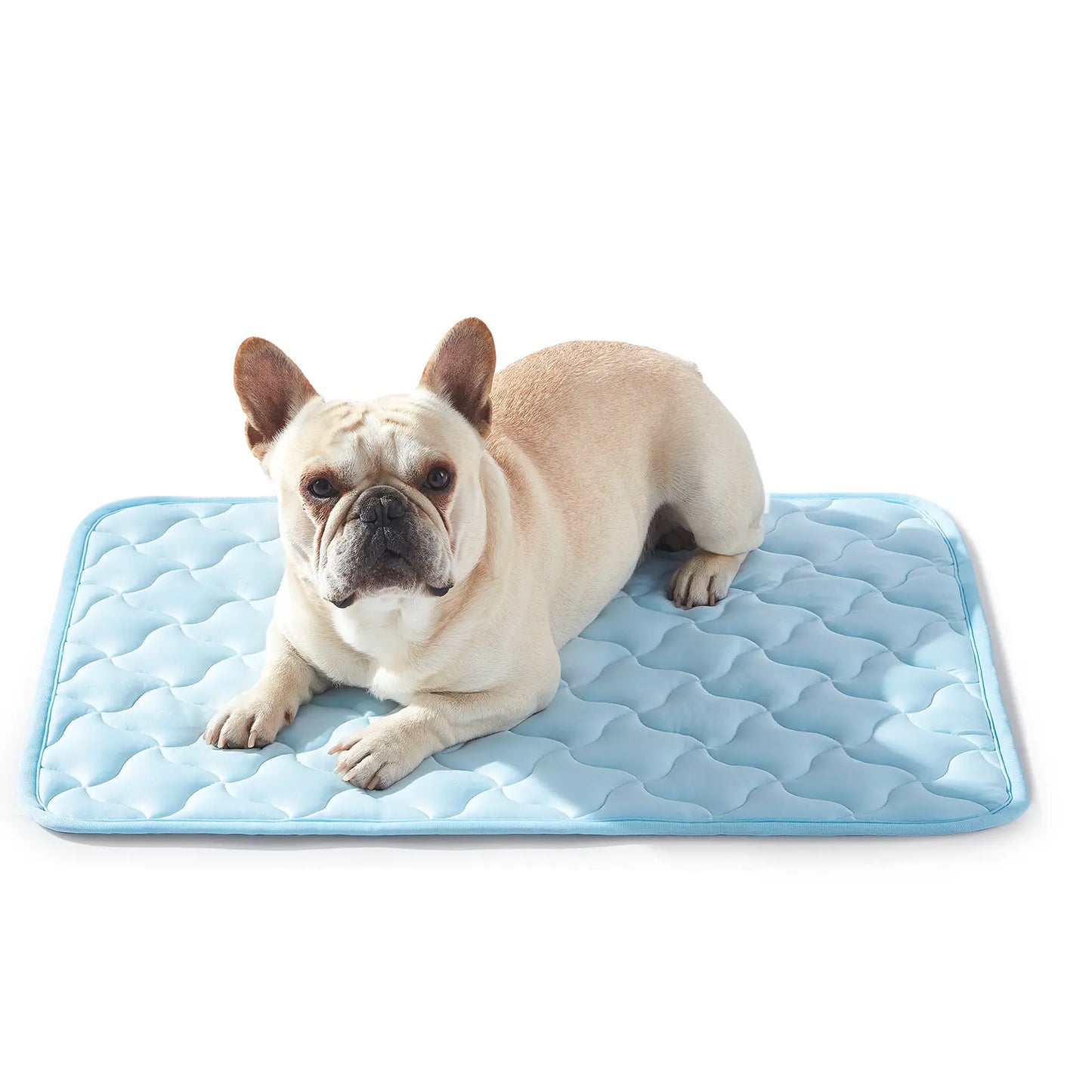 MIXJOY Chill Mat for Dogs & Cats - Q-Max>0.5 Cooling Comfort, Machine Washable, Anti-Slip, Perfect for Indoor/Outdoor Travel - Blue