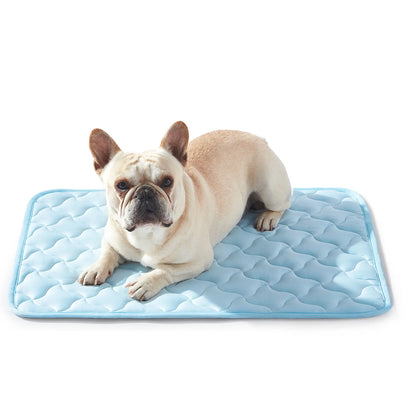 MIXJOY Chill Mat for Dogs & Cats - Q-Max>0.5 Cooling Comfort, Machine Washable, Anti-Slip, Perfect for Indoor/Outdoor Travel - Blue