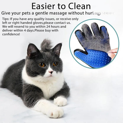 Eco-Friendly Cat Grooming Glove Brush - 259 Silicone Tips, Reusable Pet Hair Remover for Dogs, Cats & Horses, High Efficiency with Adjustable Wrist Strap