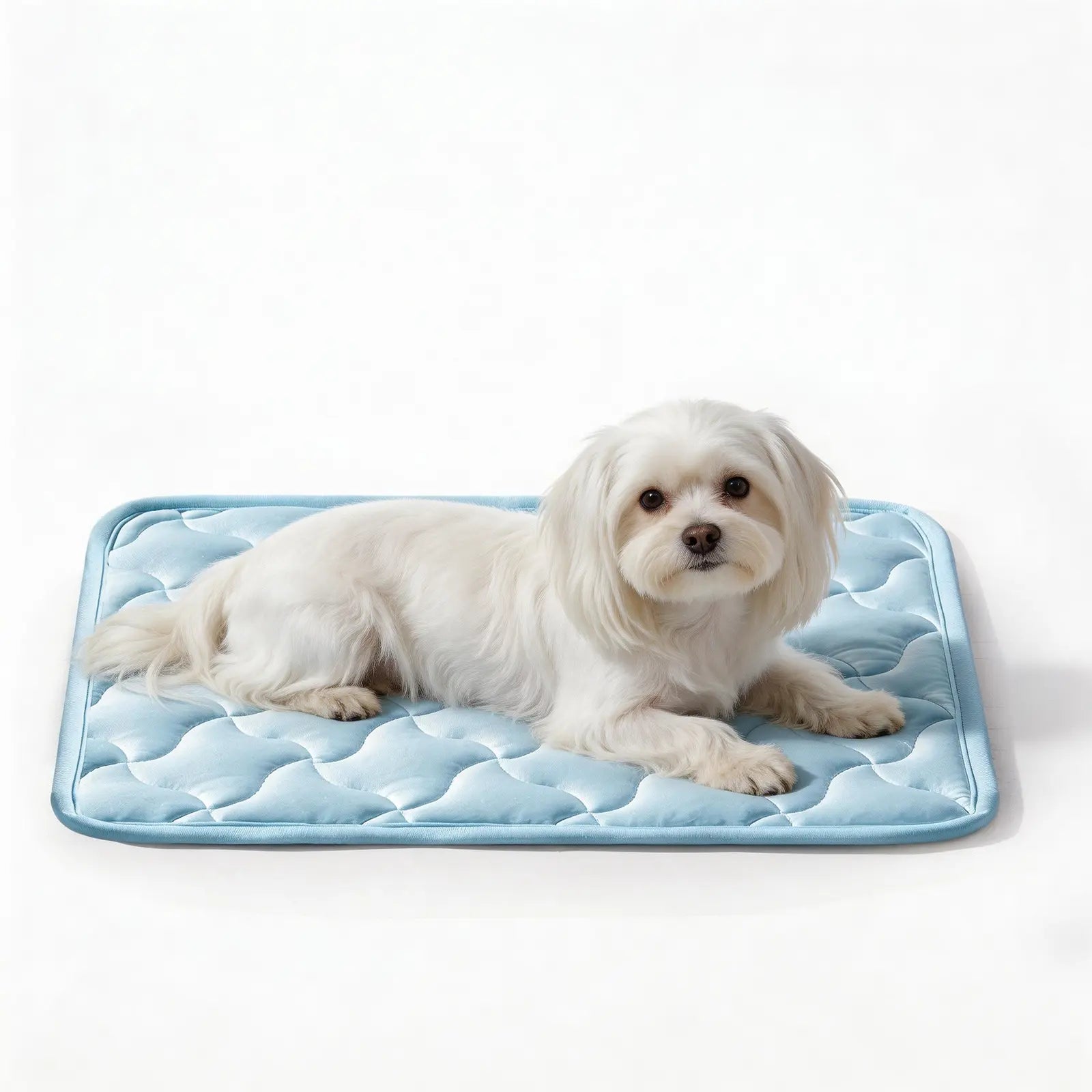 MIXJOY Chill Mat for Dogs & Cats - Q-Max>0.5 Cooling Comfort, Machine Washable, Anti-Slip, Perfect for Indoor/Outdoor Travel - Blue
