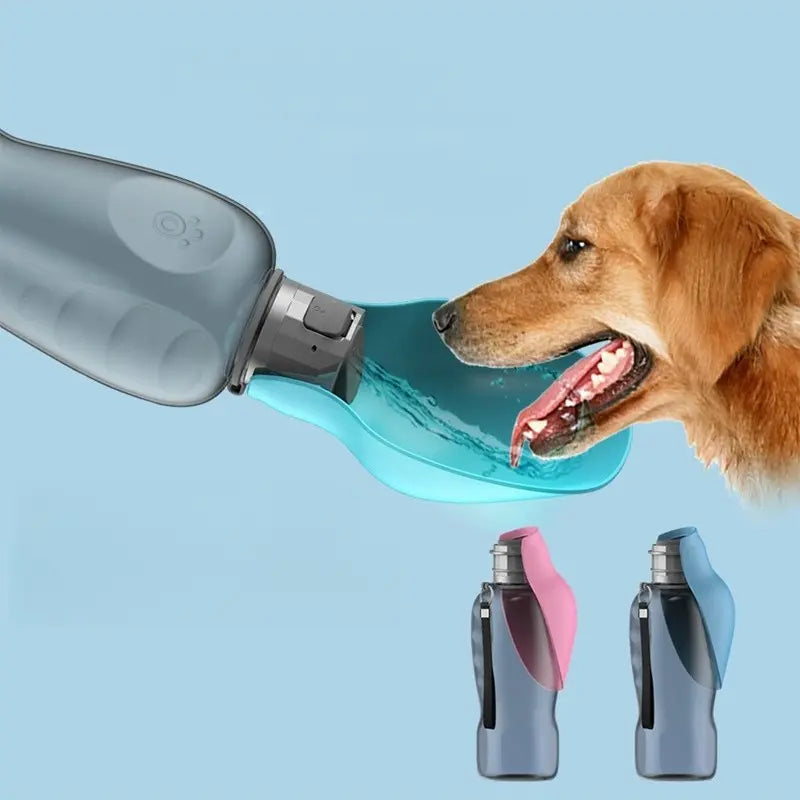 Portable Pet Travel Water Bottle - 800ml Large Capacity, One-Click Flip Lid, Leak Proof Design, Ideal for Cats and Dogs