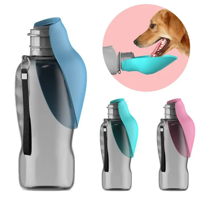 Portable Pet Travel Water Bottle - 800ml Large Capacity, One-Click Flip Lid, Leak Proof Design, Ideal for Cats and Dogs