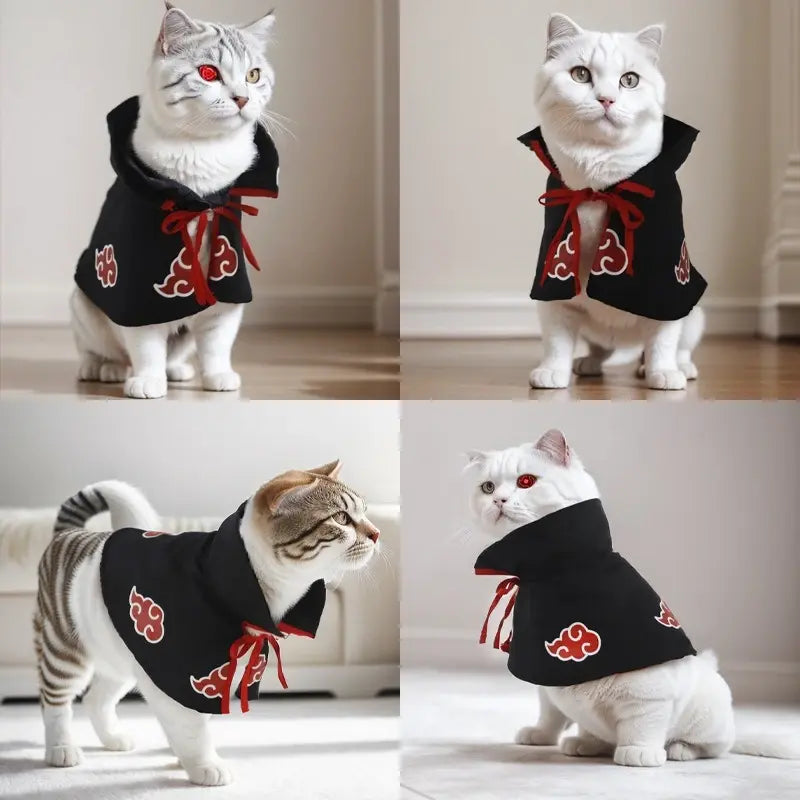 Akatsuki Pet Cloak - Stylish Anime Ninja Cape for Cats & Dogs, Perfect for Parties & Photo Shoots!