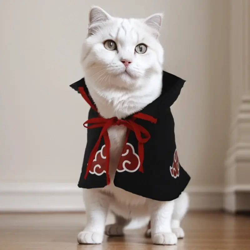 Akatsuki Pet Cloak - Stylish Anime Ninja Cape for Cats & Dogs, Perfect for Parties & Photo Shoots!