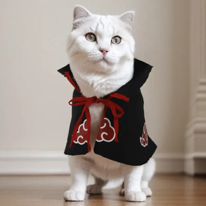 Akatsuki Pet Cloak - Stylish Anime Ninja Cape for Cats & Dogs, Perfect for Parties & Photo Shoots!