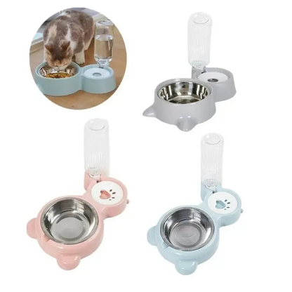 Automatic Pet Water Dispenser & Food Container for Cats and Dogs - Stay Hydrated & Fed with Ease!