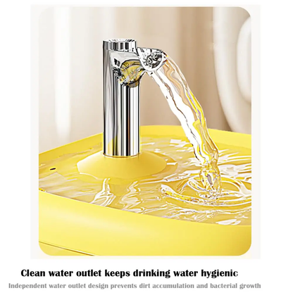 USB-Powered 1.5L Cat Water Fountain - Automatic Filtered Drinking Dispenser for Cats & Small Dogs - Clear Grey Fresh Water Bowl