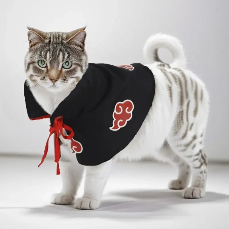Akatsuki Pet Cloak - Stylish Anime Ninja Cape for Cats & Dogs, Perfect for Parties & Photo Shoots!