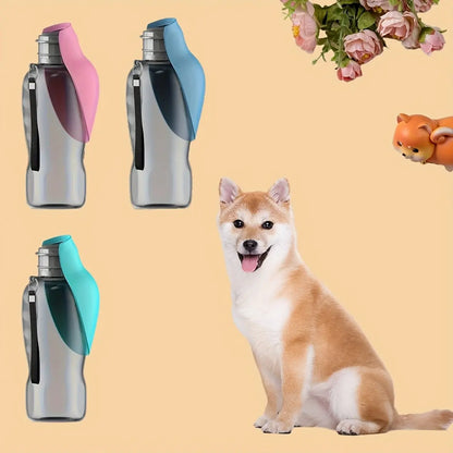 Portable Pet Travel Water Bottle - 800ml Large Capacity, One-Click Flip Lid, Leak Proof Design, Ideal for Cats and Dogs